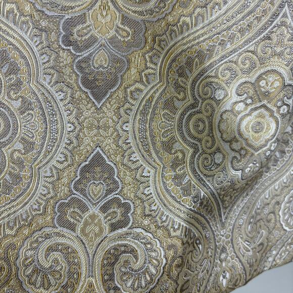 Talbots Vintage Skirt gold silver metallic jacquard brocade holiday coquette - Picture 3 of 8